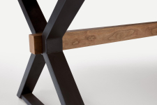 BARON stół rozkładany, orzechowy / czarny
