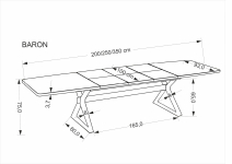 BARON stół rozkładany, orzechowy / czarny