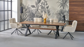 BARON stół rozkładany, orzechowy / czarny