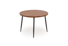 BARRY stół okrągły, blat - orzechowy, nogi - czarny