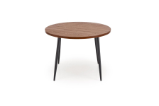 BARRY stół okrągły, blat - orzechowy, nogi - czarny