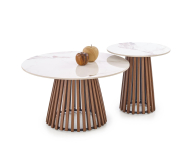 CARINA_S  ława beżowy marmur / orzechowy