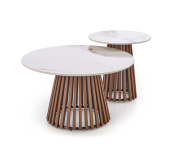 CARINA_S  ława beżowy marmur / orzechowy