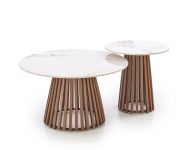 CARINA_S  ława beżowy marmur / orzechowy