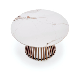 CARINA  ława beżowy marmur / orzechowy