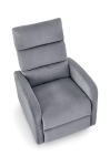 CARINIO fotel wypoczynkowy rozkładany/masaż popielaty