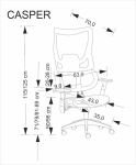 CASPER fotel obrotowy czarny