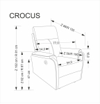 CROCUS fotel wypoczynkowy z funkcją elektrycznego rozkładania, popielaty