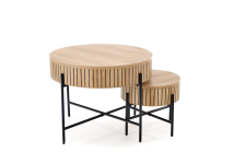 DANTE zestaw 2 ław, naturalny / czarny