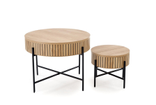 DANTE zestaw 2 ław, naturalny / czarny