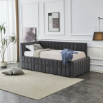 DERBY łóżko z wysuwanym dolnym materacem, popielaty