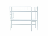 DOLCE łóżko piętrowe z biurkiem i organizerem, biały