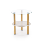 DUCAT S ława, biały marmur / transparentny / złoty