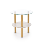 DUCAT S ława, biały marmur / transparentny / złoty