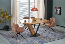 FANIS okrągły stół rozkładany 120-160/120/78 c, naturalny / czarny