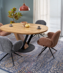 FANIS okrągły stół rozkładany 120-160/120/78 c, naturalny / czarny