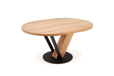 FANIS okrągły stół rozkładany 120-160/120/78 c, naturalny / czarny