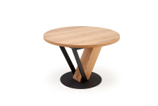 FANIS okrągły stół rozkładany 120-160/120/78 c, naturalny / czarny