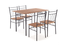 FAUST zestaw stół + 4 krzesła dąb naturalny / czarny