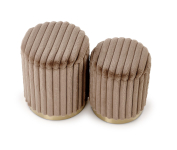 FIDO zestaw 2 puf, cappuccino / złoty