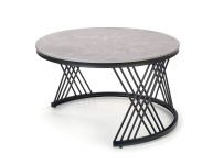 FLAMINGO zestaw 2 ław, popielaty marmur/ czarny