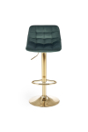 H120 hoker nogi - złote, siedzisko - ciemny zielony