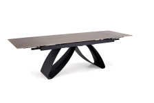 HILARIO stół rozkładany 180-260/90/75, blat - orzechowy, nogi - czarny