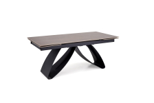 HILARIO stół rozkładany 180-260/90/75, blat - orzechowy, nogi - czarny