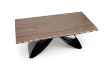 HILARIO stół rozkładany 180-260/90/75, blat - orzechowy, nogi - czarny