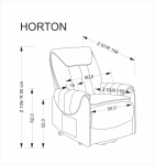 HORTON fotel wypoczynkowy z elektrycznym rozkładaniem i funkcją pionizacji beżowy