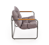 HUDSON, zestaw ogrodowy ( sofa, fotel 2x, ława ), popielaty / brązowy