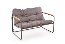 HUDSON, zestaw ogrodowy ( sofa, fotel 2x, ława ), popielaty / brązowy