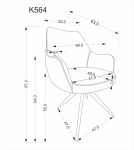 K564 krzesło popielaty obrotowe