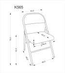 K565 krzesło składane, popielaty