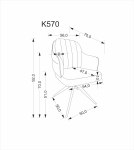 K570 krzesło obrotowe popielaty