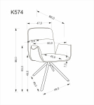 K574 krzesło obrotowe kolor  ciemny beżowy