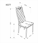 K577 krzesło kolor popielaty / czarny