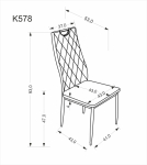 K578 krzesło kolor popielaty / srebrny