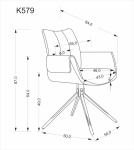 K579 krzesło z funkcją obrotu kolor zielony