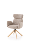 K585 krzesło z funkcja obrotu kolor ciemny beżowy / dąb naturalny
