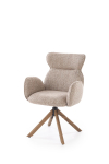 K585 krzesło z funkcją obrotu kolor ciemny beżowy / jasny orzech