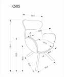 K585 krzesło z funkcją obrotu kolor ciemny beżowy / jasny orzech