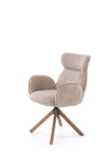 K585 krzesło z funkcją obrotu kolor ciemny beżowy / jasny orzech