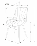 K589 krzesło kolor popielaty