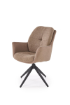 K591 krzesło z funkcją obrotu kolor brązowy