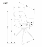 K591 krzesło z funkcją obrotu kolor brązowy