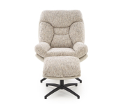 KRONOS fotel z podnóżkiem, beżowy / wielobarwny