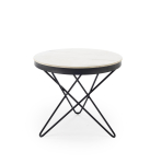 LEILA 2 ława, biały marmur / czarny