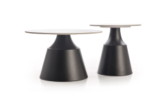 MAGNETA zestaw 2 ław, biały marmur / czarny