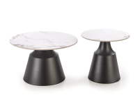 MAGNETA zestaw 2 ław, biały marmur / czarny
